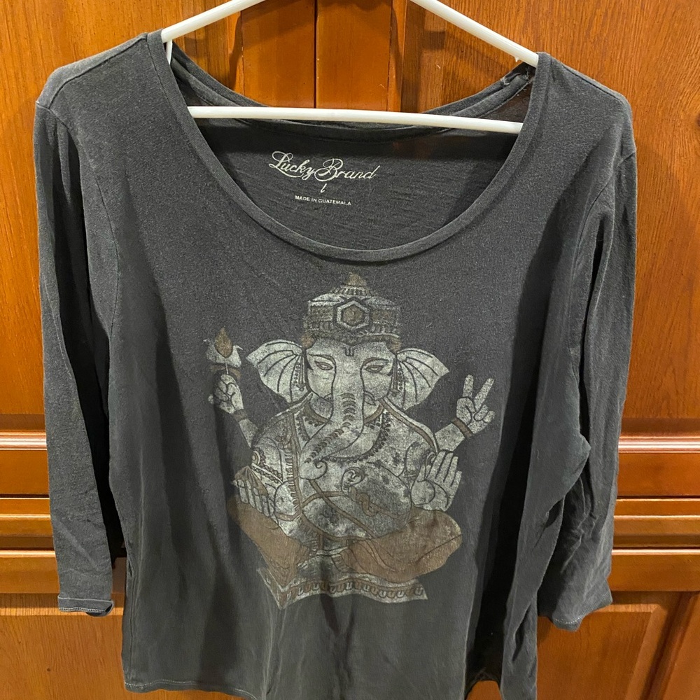 Lucky Brand Women's Black Graphic Top